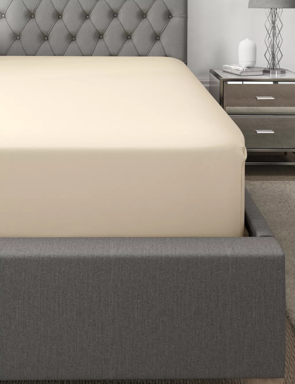 Cotton Fitted Sheet Set-Beige
