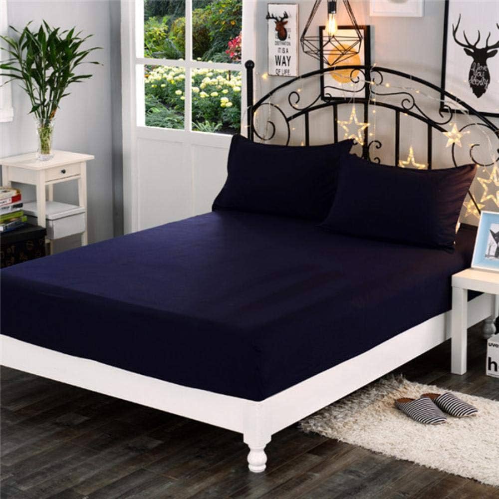 Cotton Fitted Sheet Set-Navy Blue