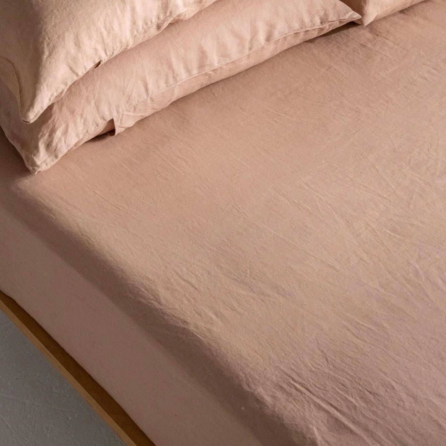 Cotton Fitted Sheet Set-Linen Peach