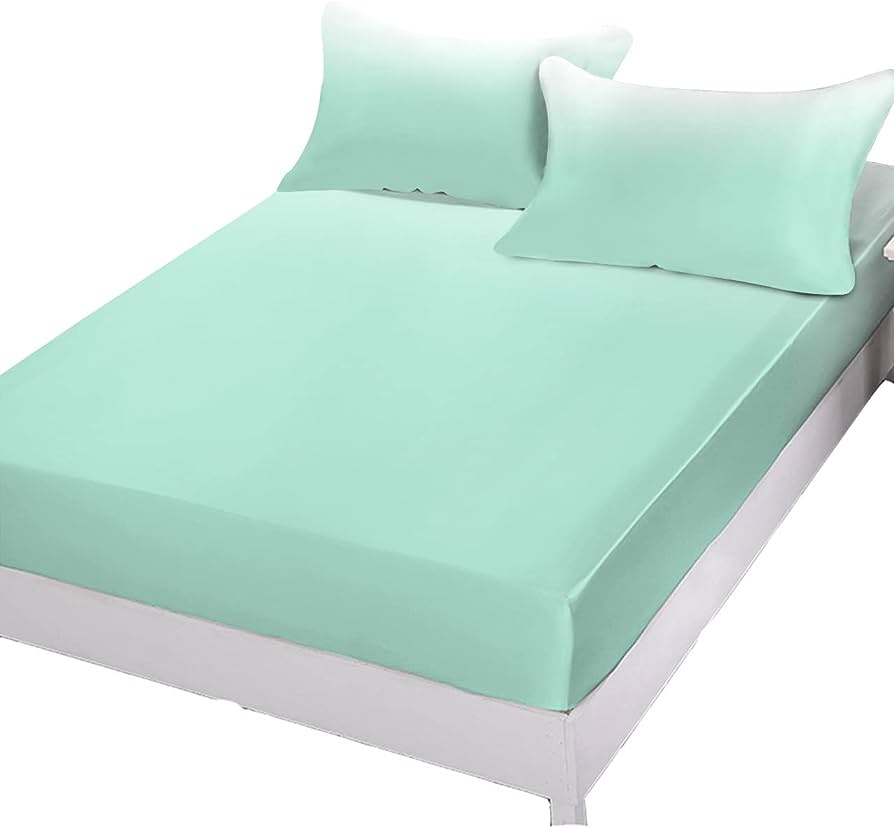 Cotton Fitted Sheet Set-Mint Green
