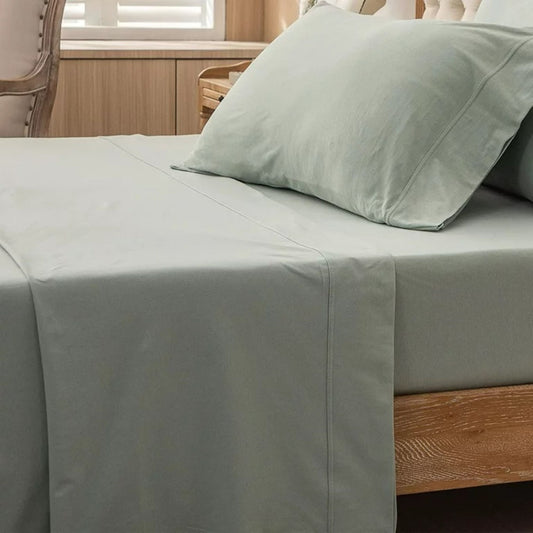 Cotton Fitted Sheet Set-Silver