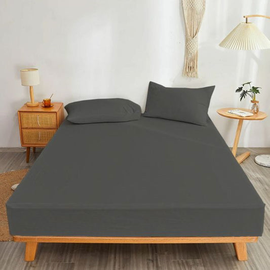 Cotton Fitted Sheet Set 5x6-Charcoal