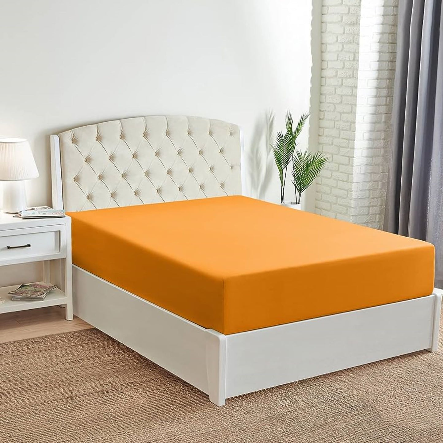 Cotton Fitted Sheet Set-Orange