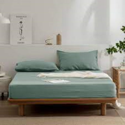 Cotton Fitted Sheet Set-Sage Green