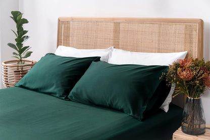 Cotton Fitted Sheet Set-Forest Green