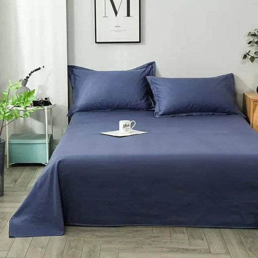 Med Navy Blue-Bed Sheet Set